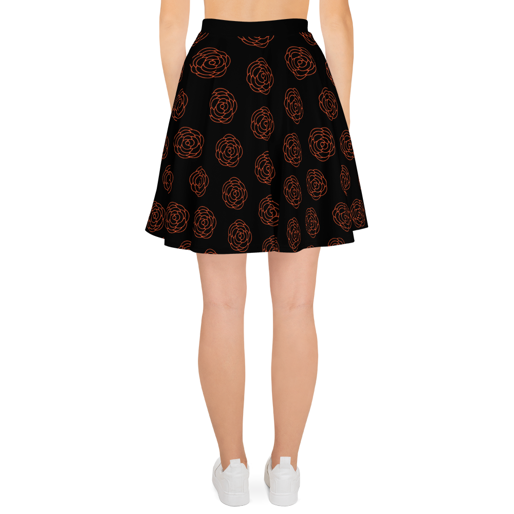 Nerd Meets Curvy Orange Rose Skater Skirt