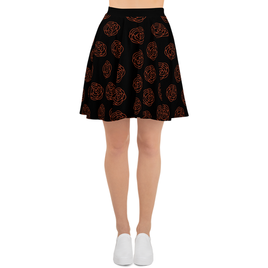 Nerd Meets Curvy Orange Rose Skater Skirt