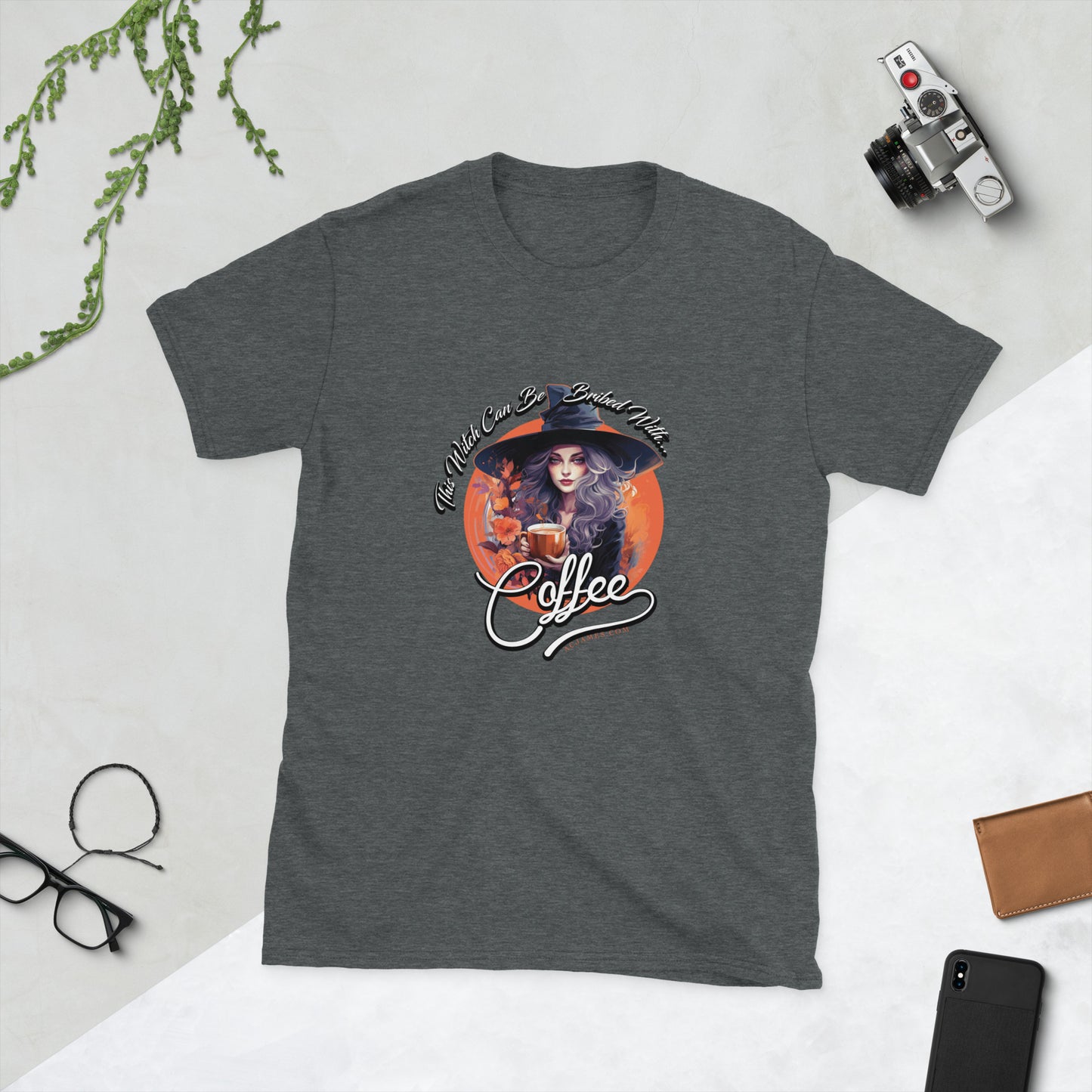 This Witch Can Be Bribed With Coffee Short-Sleeve Unisex T-Shirt