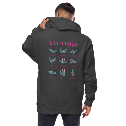 Bat Times Unisex Fleece Zip Up Hoodie