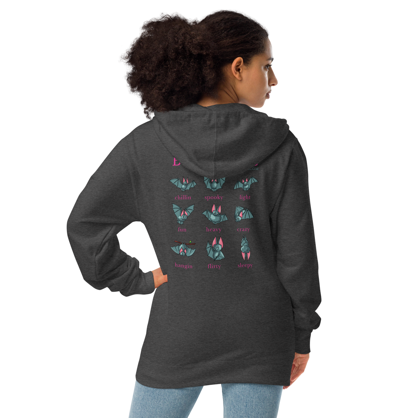 Bat Times Unisex Fleece Zip Up Hoodie