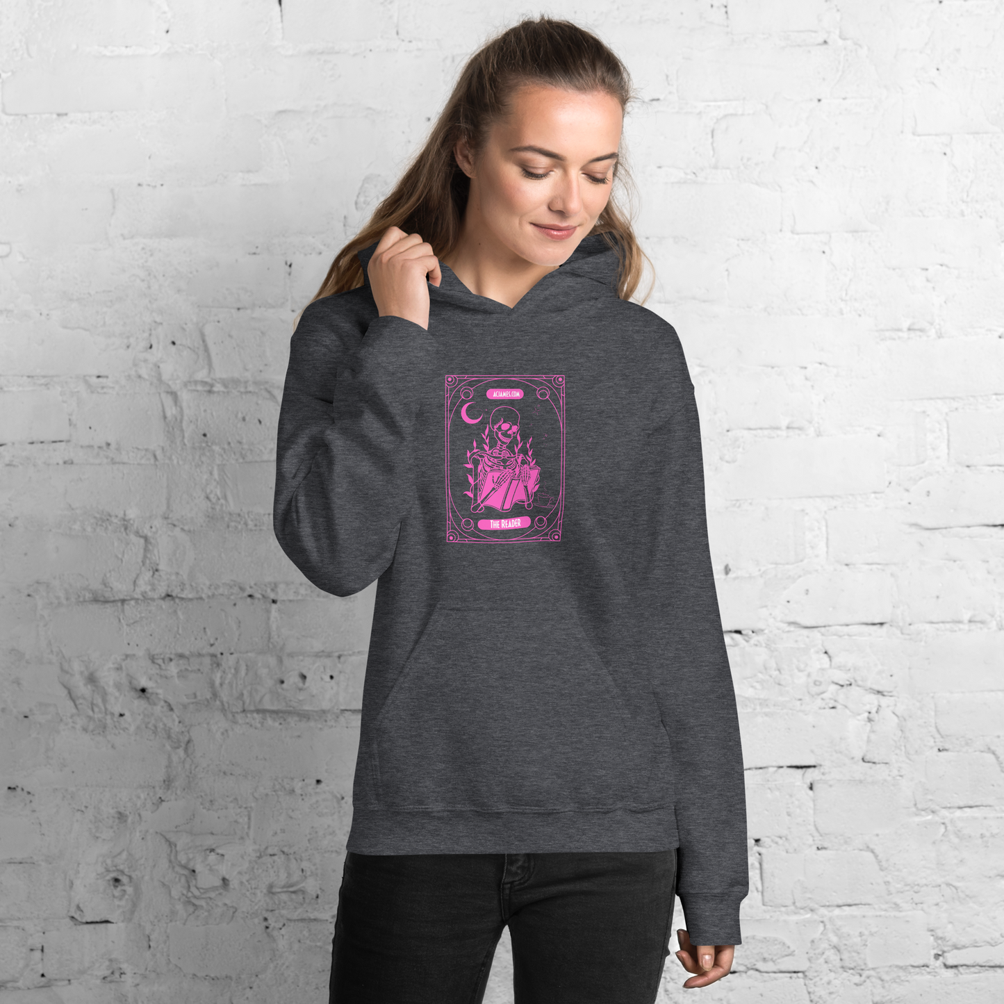 The Reader Tarot Unisex Hoodie (Pink)