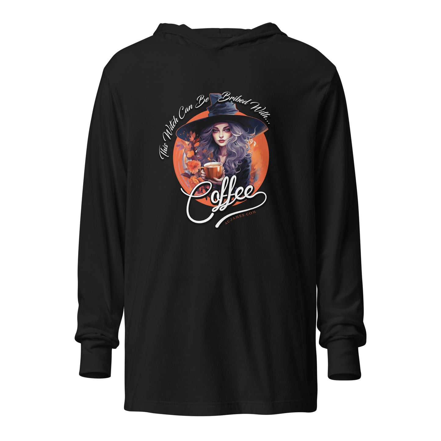 This Witch Can Be Bribed With Coffee Hooded Long-Sleeve Tee