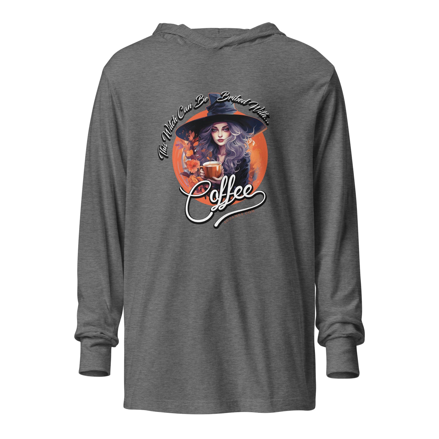 This Witch Can Be Bribed With Coffee Hooded Long-Sleeve Tee