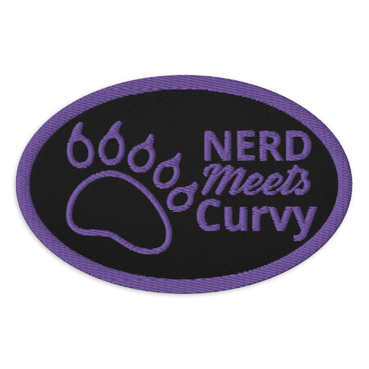 Nerd Meets Curvy Embroidered Patch