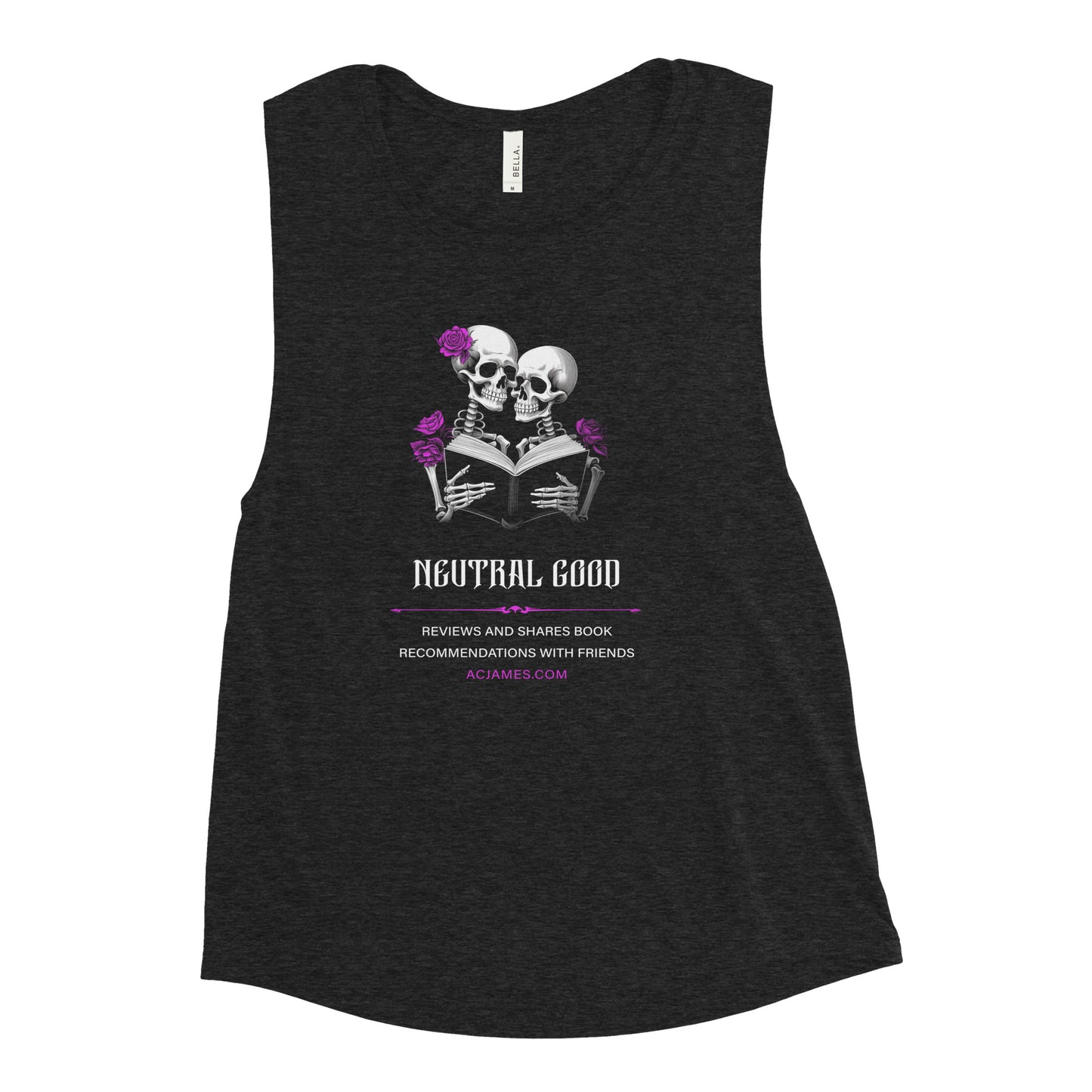 Neutral Good Book Lover Alignment Ladies’ Muscle Tank