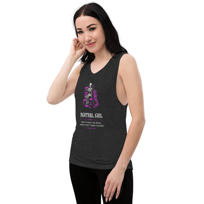 Neutral Evil Book Lover Alignment Ladies’ Muscle Tank